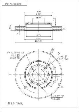 FI.BA FBD158 - Brake Disc autospares.lv