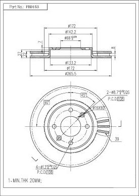 FI.BA FBD153 - Brake Disc autospares.lv