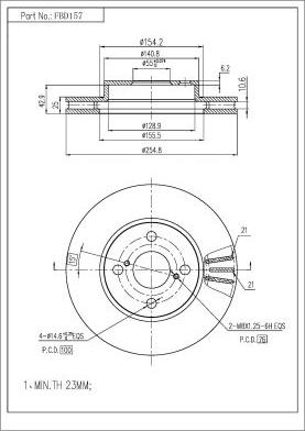 FI.BA FBD157 - Brake Disc autospares.lv