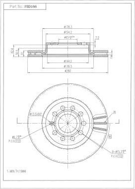 FI.BA FBD166 - Brake Disc autospares.lv