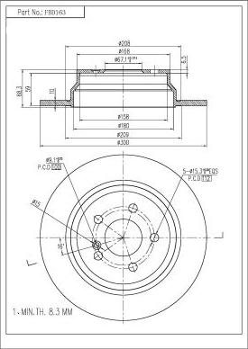 FI.BA FBD163 - Brake Disc autospares.lv