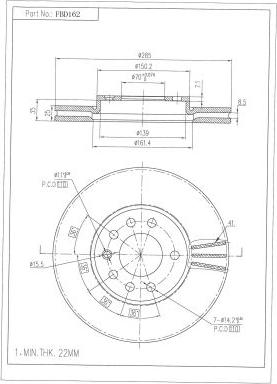 FI.BA FBD162 - Brake Disc autospares.lv