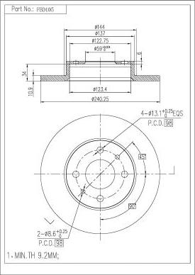 FI.BA FBD105 - Brake Disc autospares.lv