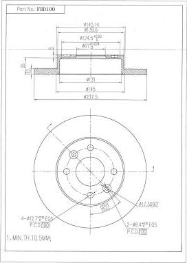 FI.BA FBD100 - Brake Disc autospares.lv