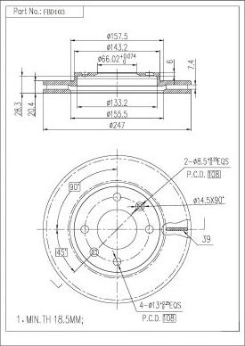 FI.BA FBD103 - Brake Disc autospares.lv