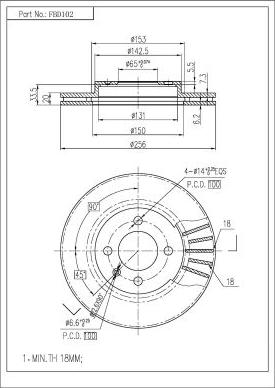 FI.BA FBD102 - Brake Disc autospares.lv