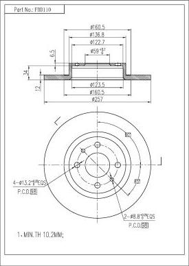 FI.BA FBD110 - Brake Disc autospares.lv