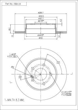 FI.BA FBD118 - Brake Disc autospares.lv