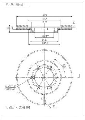 FI.BA FBD113 - Brake Disc autospares.lv