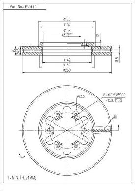 FI.BA FBD112 - Brake Disc autospares.lv