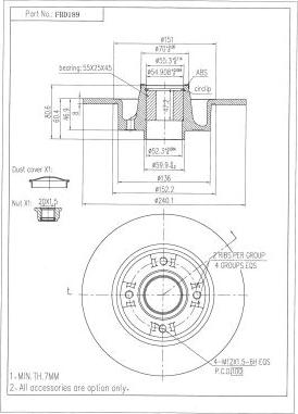 FI.BA FBD189 - Brake Disc autospares.lv