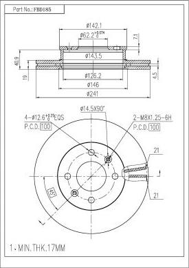 FI.BA FBD185 - Brake Disc autospares.lv