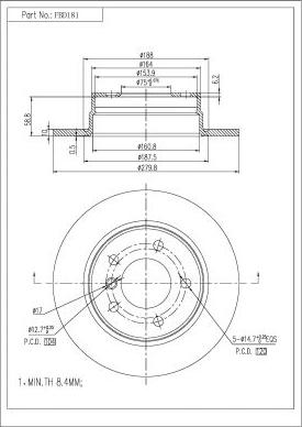 FI.BA FBD181 - Brake Disc autospares.lv