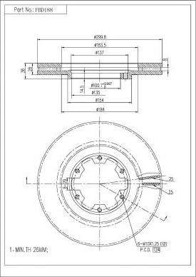 FI.BA FBD188 - Brake Disc autospares.lv