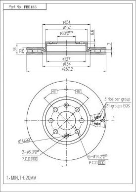 FI.BA FBD183 - Brake Disc autospares.lv