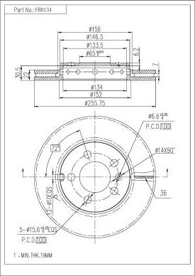 FI.BA FBD134 - Brake Disc autospares.lv