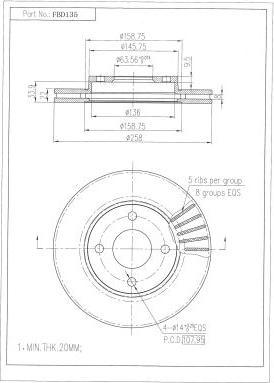 FI.BA FBD135 - Brake Disc autospares.lv