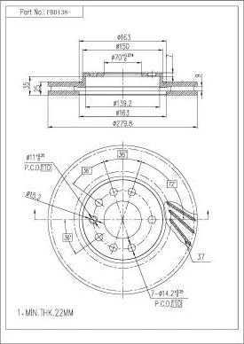 FI.BA FBD138 - Brake Disc autospares.lv