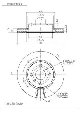 FI.BA FBD133 - Brake Disc autospares.lv