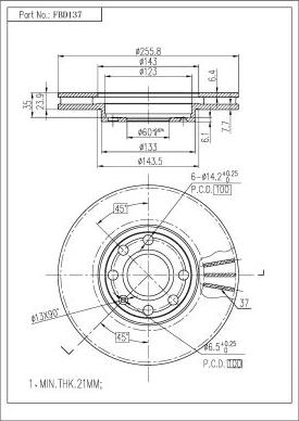 FI.BA FBD137 - Brake Disc autospares.lv