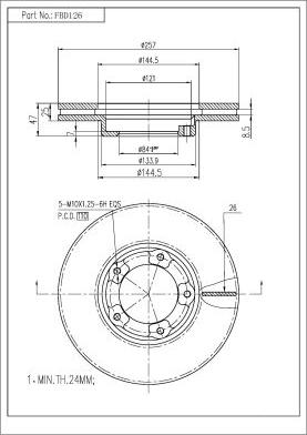 FI.BA FBD126 - Brake Disc autospares.lv