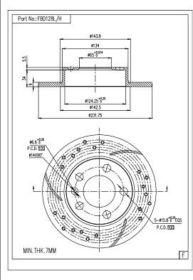 FI.BA FBD128L/H - Brake Disc autospares.lv