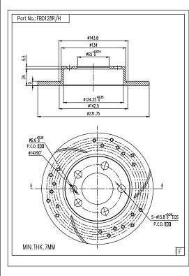 FI.BA FBD128R/H - Brake Disc autospares.lv