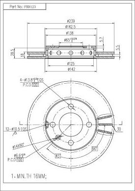 FI.BA FBD123 - Brake Disc autospares.lv