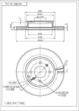 FI.BA FBD179 - Brake Disc autospares.lv