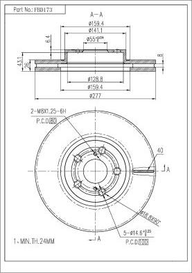 FI.BA FBD173 - Brake Disc autospares.lv