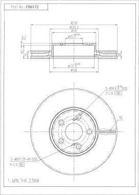 FI.BA FBD172 - Brake Disc autospares.lv