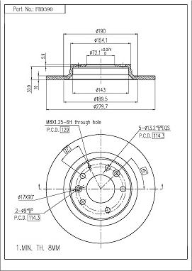 FI.BA FBD390 - Brake Disc autospares.lv