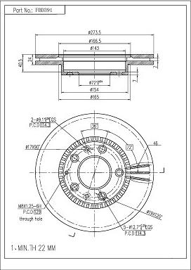 FI.BA FBD391 - Brake Disc autospares.lv