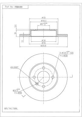 FI.BA FBD349 - Brake Disc autospares.lv