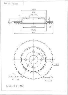 FI.BA FBD344 - Brake Disc autospares.lv