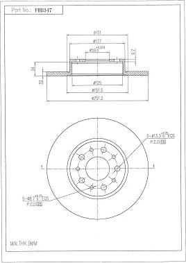 FI.BA FBD347 - Brake Disc autospares.lv