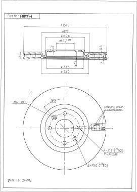 FI.BA FBD354 - Brake Disc autospares.lv