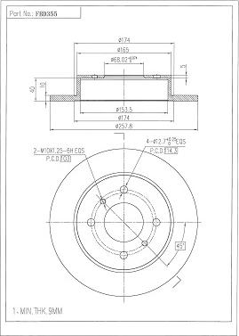 FI.BA FBD355 - Brake Disc autospares.lv