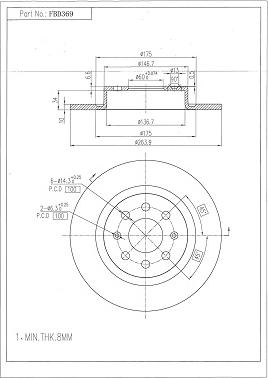 FI.BA FBD369 - Brake Disc autospares.lv