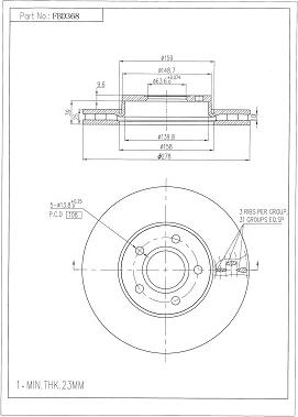 FI.BA FBD368 - Brake Disc autospares.lv