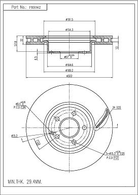 FI.BA FBD362 - Brake Disc autospares.lv