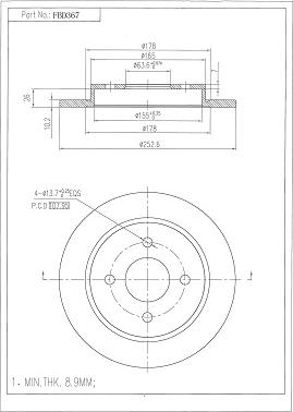 FI.BA FBD367 - Brake Disc autospares.lv