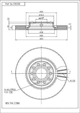 FI.BA FBD309 - Brake Disc autospares.lv