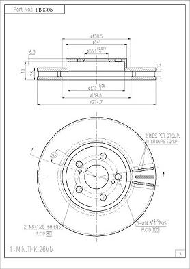 FI.BA FBD305 - Brake Disc autospares.lv