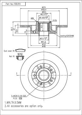 FI.BA FBD319 - Brake Disc autospares.lv