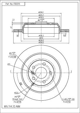 FI.BA FBD315 - Brake Disc autospares.lv