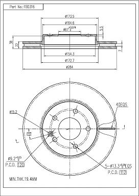 FI.BA FBD316 - Brake Disc autospares.lv