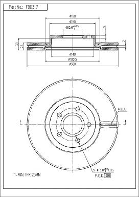 FI.BA FBD317 - Brake Disc autospares.lv