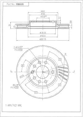 FI.BA FBD335 - Brake Disc autospares.lv