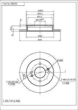 FI.BA FBD330 - Brake Disc autospares.lv